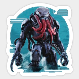 Hybrid Jaeger: Shark-Octopus Concept Sticker